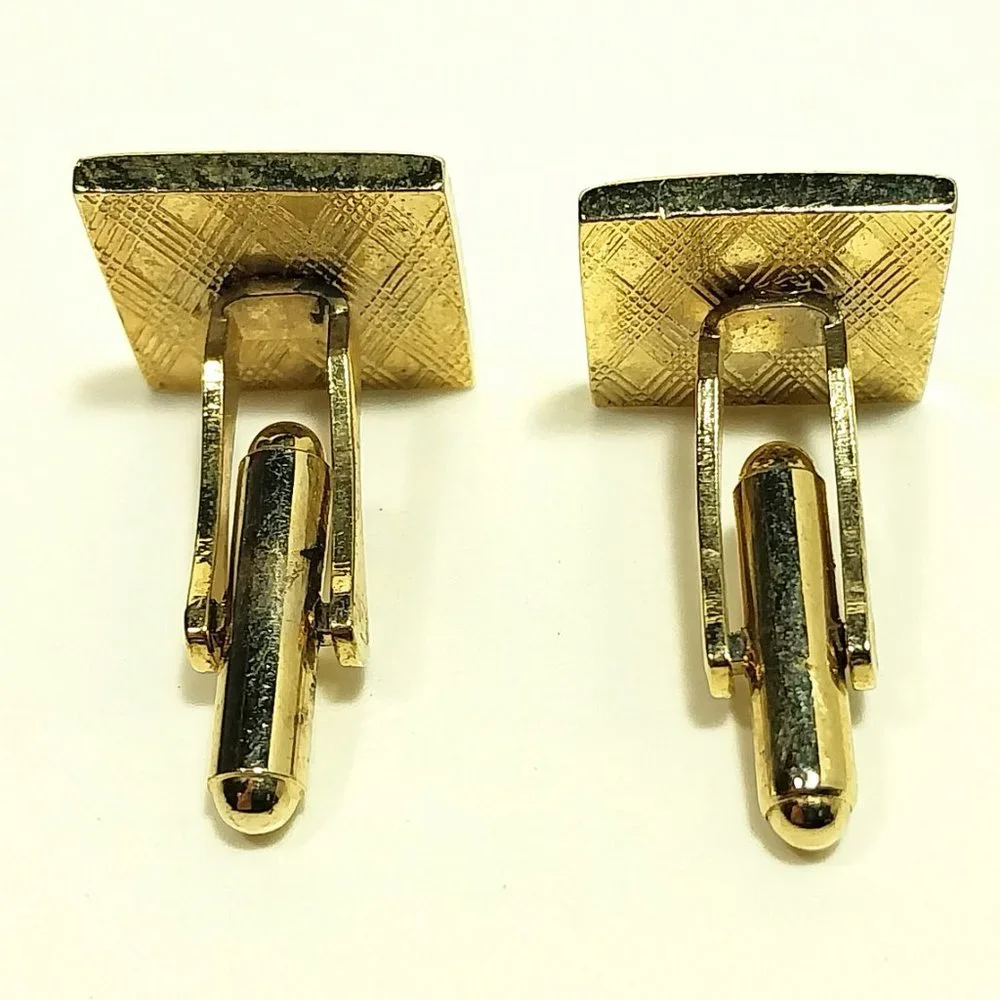 Vintage Black And Gold Tone Cufflinks CLASSIC Men's Formal Wear Accessory #1289